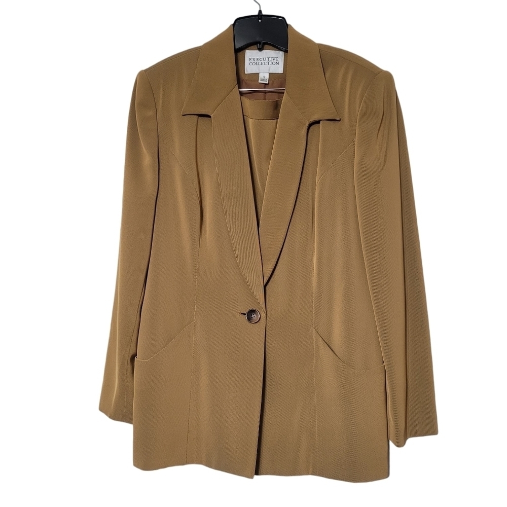 Executive‎ Collection 2 Piece Single Button Blazer Jacket And Skirt Set Size 12